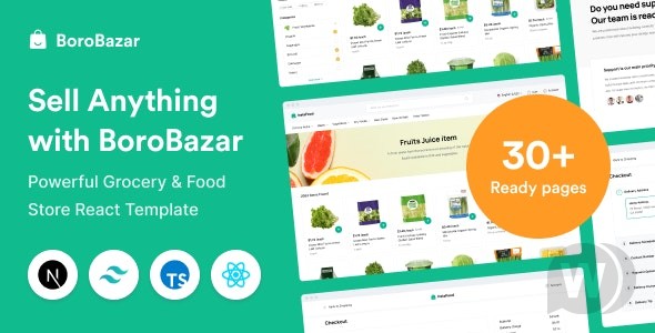 BoroBazar v2.0.0 - 与杂货店和食品店反应电子商务模板