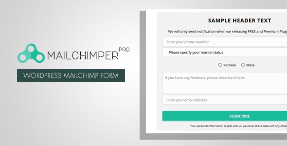 MailChimper Pro v1.8.3.3 – WordPress MailChimp注册表单插件
