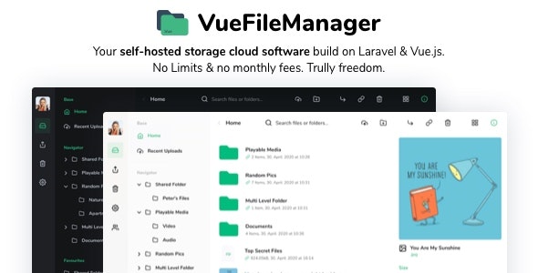 Vue File Manager v2.0.15（已汉化） – Vue文件管理器私有云存储软件