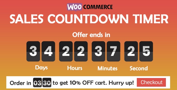 Sales Countdown Timer for WooCommerce and WordPress v1.0.6 - 结帐倒计时插件