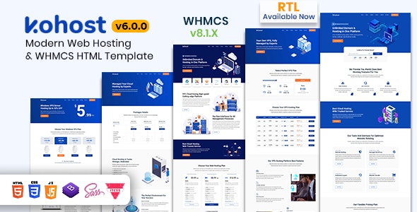 Kohost v7.5.0 – WHMCS现代虚拟主机模板