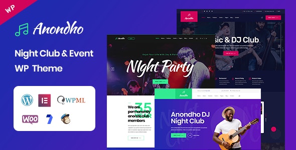 Anondho v1.0 - WordPress 夜总会和活动主题