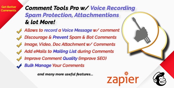 Comment Tools with Voice message, Auto Moderation, Spam Protection, Attachment, Mailing List Opt-in v5.4.0