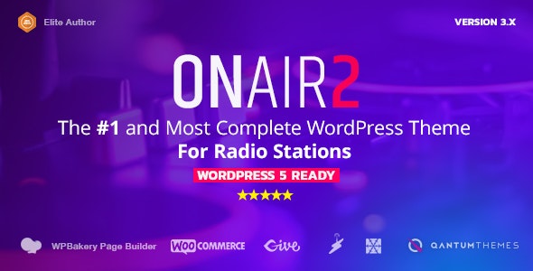 Onair2 v5.1.0 – 带有不间断音乐播放器的电台 WordPress 主题