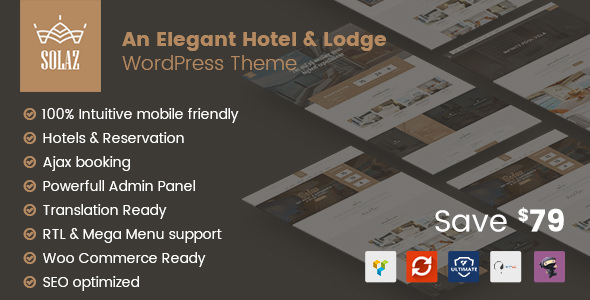 Solaz v1.2.5 - WordPress 优雅的酒店和小屋 主题