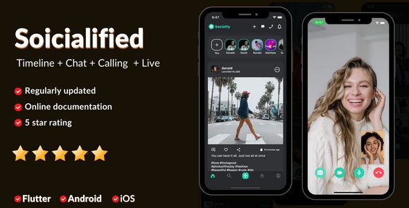 Timeline v2.0 + Node.js socket Chat + Calling + Live - Social media sharing app