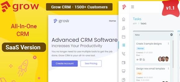 Grow CRM SaaS v1.0 - Laravel Project Management - Multitenancy