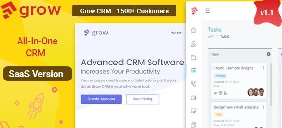 Grow CRM SaaS v2.5（后台已汉化90%） - Laravel Project Management - Multitenancy