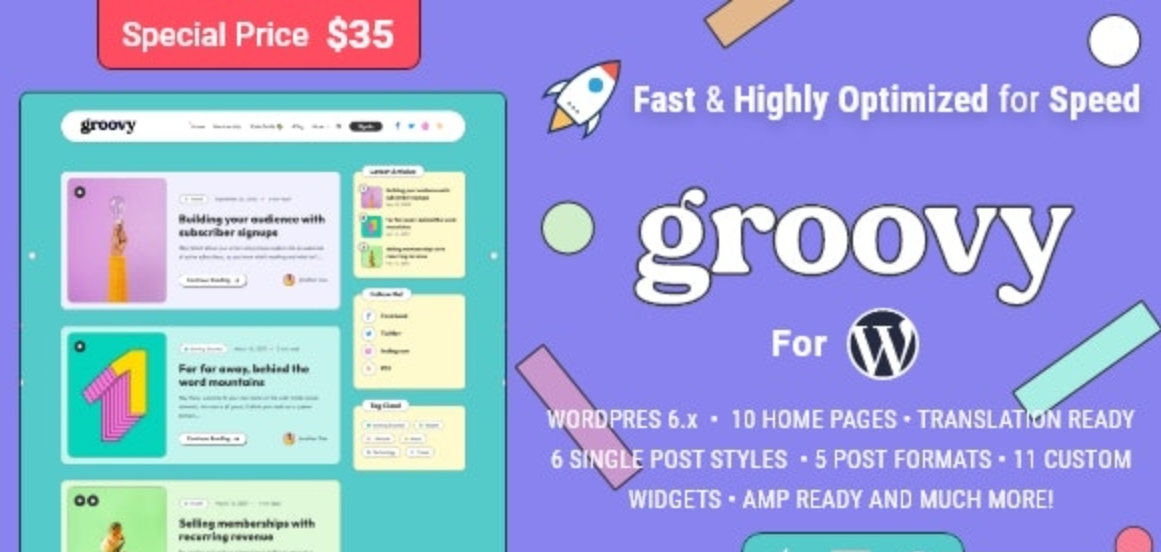 Groovy v1.0.0 - WordPress适用于的现代轻量级博客
