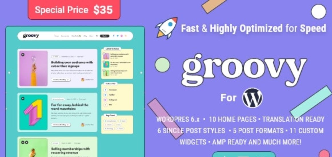 Groovy v2.0.0 - WordPress适用于的现代轻量级博客