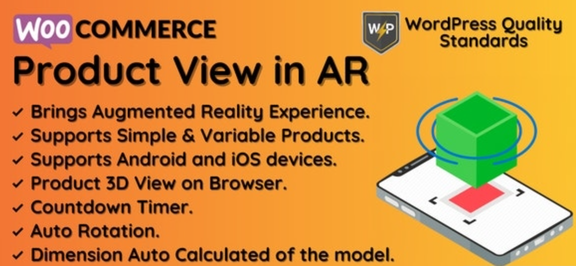 WooCommerce Product View in AR (Augmented Reality) v1.2.2 - 3D Product View