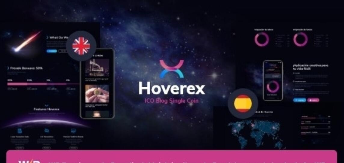 Hoverex v1.5.5 - Cryptocurrency, NFT & ICO WordPress Theme + Spanish