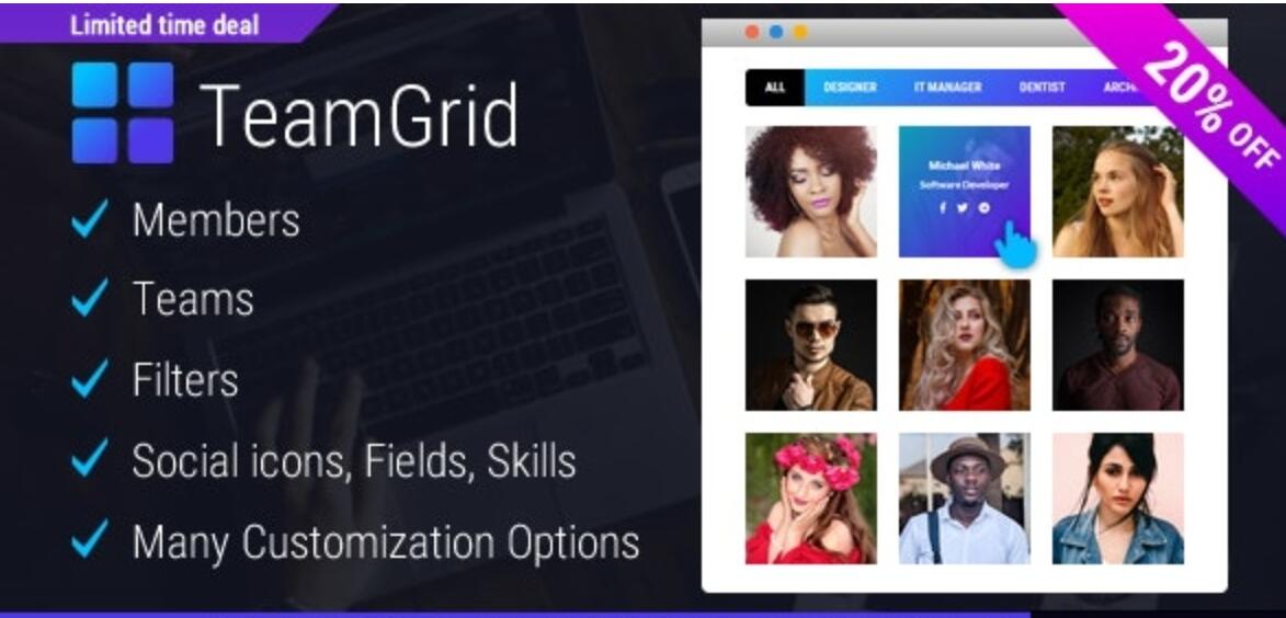 Team Grid v1.3.1 - Team Member Showcase WordPress Plugin & Team Editor