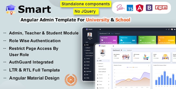 Smart v13.0.0 - Angular 17+ Admin Dashboard Template for University, School & Colleges