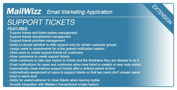 Support tickets system for MailWizz EMA (18 June 2021)