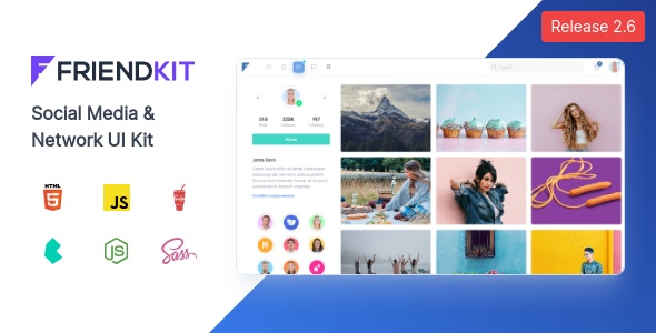 Friendkit v2.6.3 - Social Media UI Kit