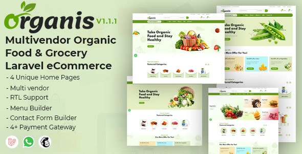 Organis v1.2.1 - Multivendor Organic Food and Grocery Laravel eCommerce