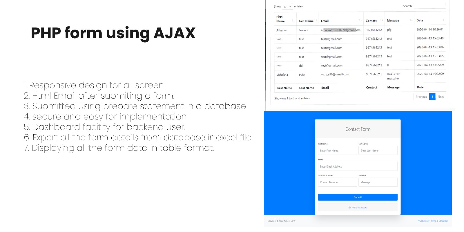 PHP Form Management Using AJAX v1.0
