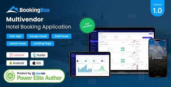BookingBox v1.0 - Complete MultiVendor Hotel Booking Application SAAS