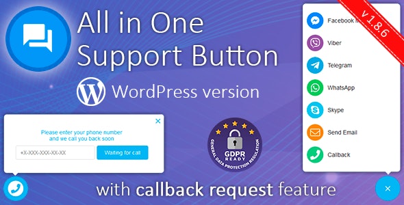 All in One Support Button v2.2.4免激活版（已汉化） – WordPress按钮插件