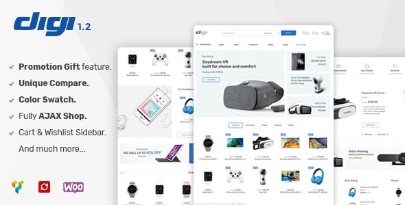 Digi v1.7.3 – WooCommerce电子商店主题