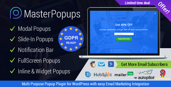 Master Popups v3.8.5破解版 – WordPress弹出窗口插件
