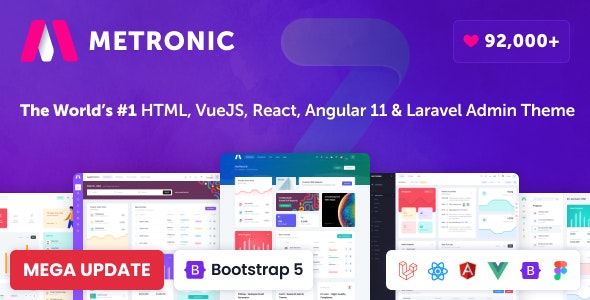 Metronic v8.2.6 – 管理仪表板模板