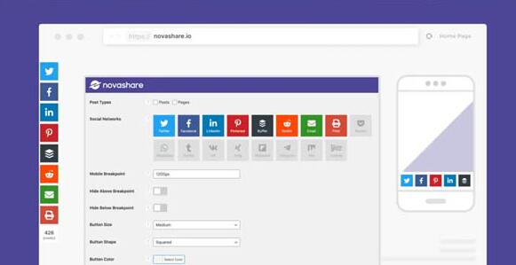 Novashare v1.3.0破解版（已汉化）– WordPress社交分享插件