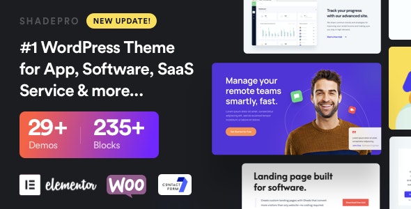 ShadePro v3.4.0 – WordPress SaaS业务主题