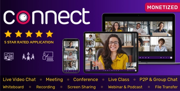 Connect v2.6.0 破解版 – 实时视频和聊天消息、实时课程、会议、网络研讨会、会议、文件共享