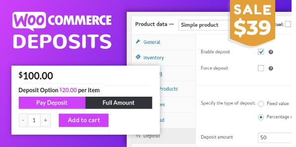 WooCommerce Deposits v4.0.20（已汉化） – WordPress部分付款插件
