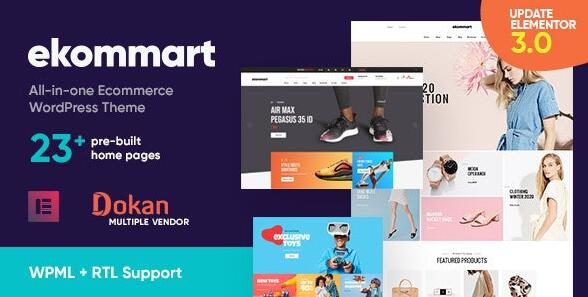 ekommart v3.7.3 – WordPress多合一电子商务主题