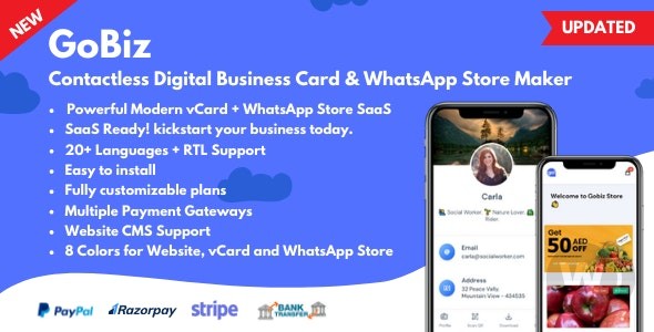 GoBiz v4.2.1破解版 – 数字名片 + WhatsApp Store Maker | SaaS | 电子名片生成器