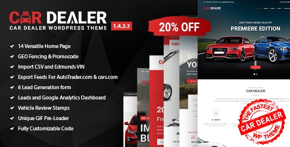 Car Dealer v3.7.0破解版 – WordPress汽车响应式主题