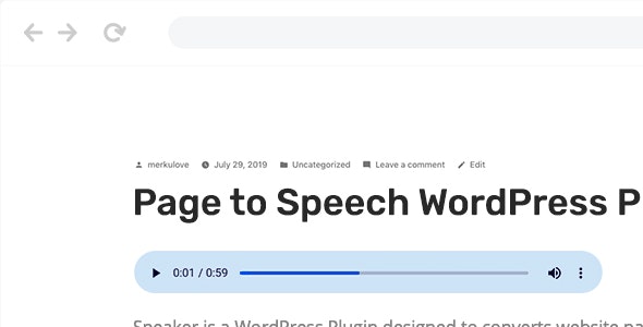 Speaker v3.3.8（已汉化） – WordPress的页面语音转换插件