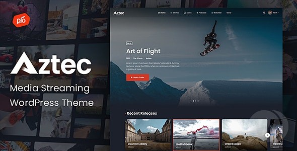 Aztec v3.9 – WordPress视频流和会员主题