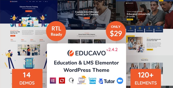 Educavo v2.9.2 – WordPress教育主题