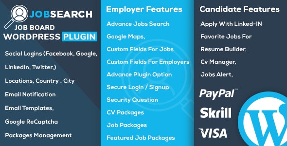 JobSearch v1.9.3 –  WordPress求职板插件