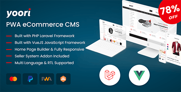 YOORI v1.9.3 – Laravel Vue 多供应商 PWA 电子商务 CMS