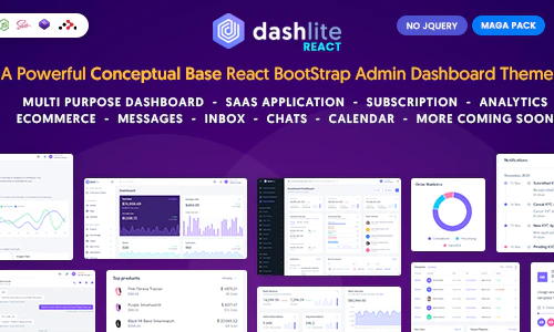 DashLite v1.8.0 – React 管理仪表板模板