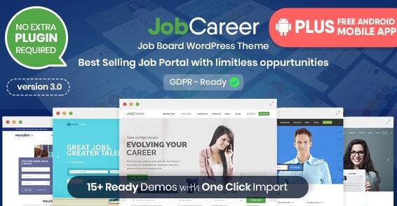 JobCareer v7.1 汉化破解版– Job Board Responsive WordPress Theme