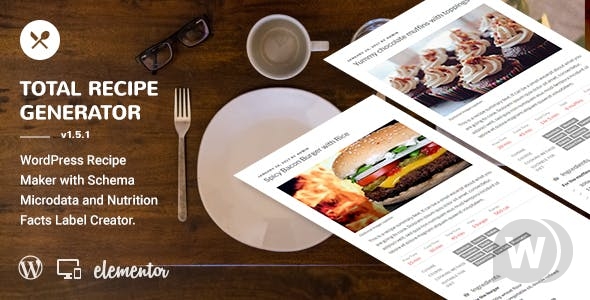 Total Recipe Generator v2.7.2 – Elementor页面构建器插件