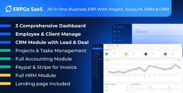 ERPGo SaaS v7.5 – All In One Business ERP With Project, Account, HRM & CRM