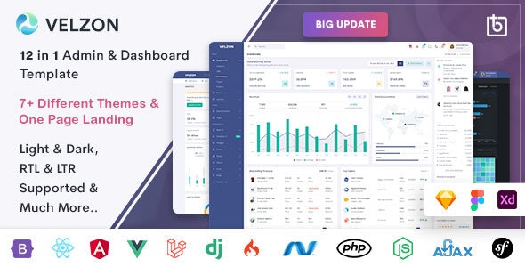Velzon v4.3.0 – 管理和仪表板模板