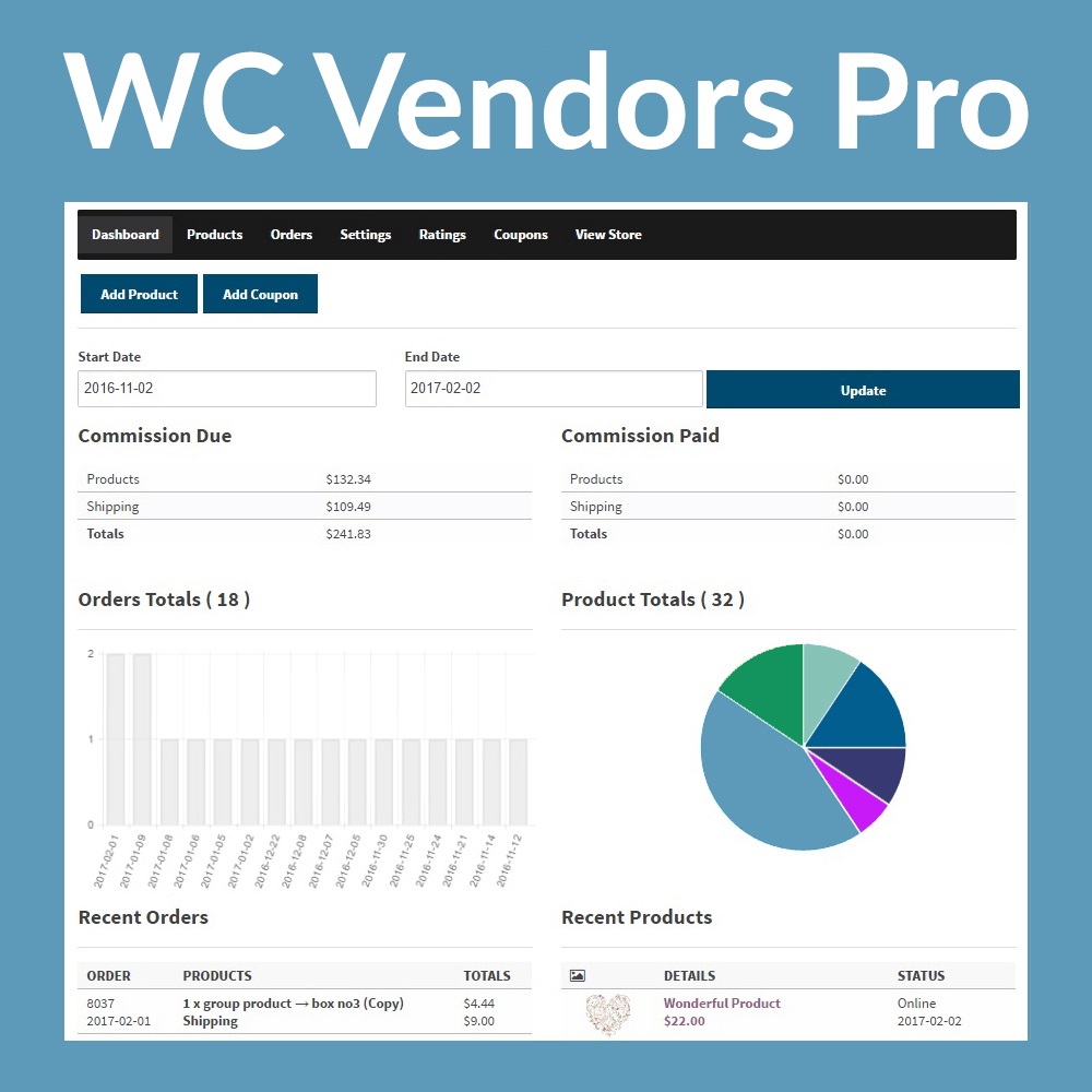 WC Vendors Pro v1.9.6（已汉化） – WordPress市场插件