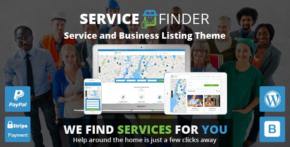 Service Finder v5.0 – Providers and Business Listing WordPress 主题