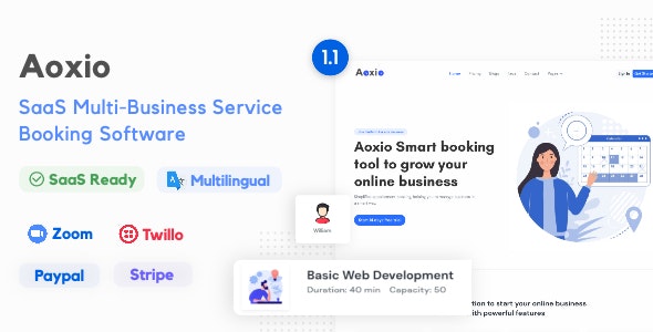 Aoxio v2.6 破解版 – SaaS 多业务服务预订软件