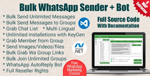 WaBulker Bulk WhatsApp sender + Group Sender + WhatsApp Autobot v3.6.0（已汉化+注册机）