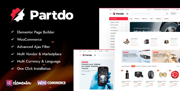 Partdo v1.3.1 – WooCommerce汽车零部件和工具店主题