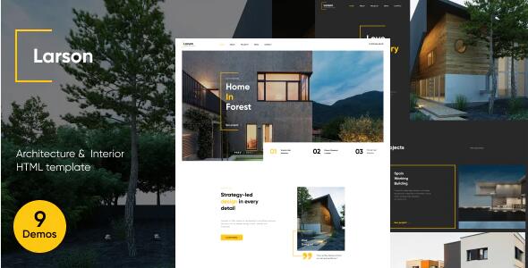 Larson v1.5.0 – 建筑与室内HTML模板